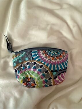 Vera Bradley Teal Multicolor Quilted Cosmetic Pouch